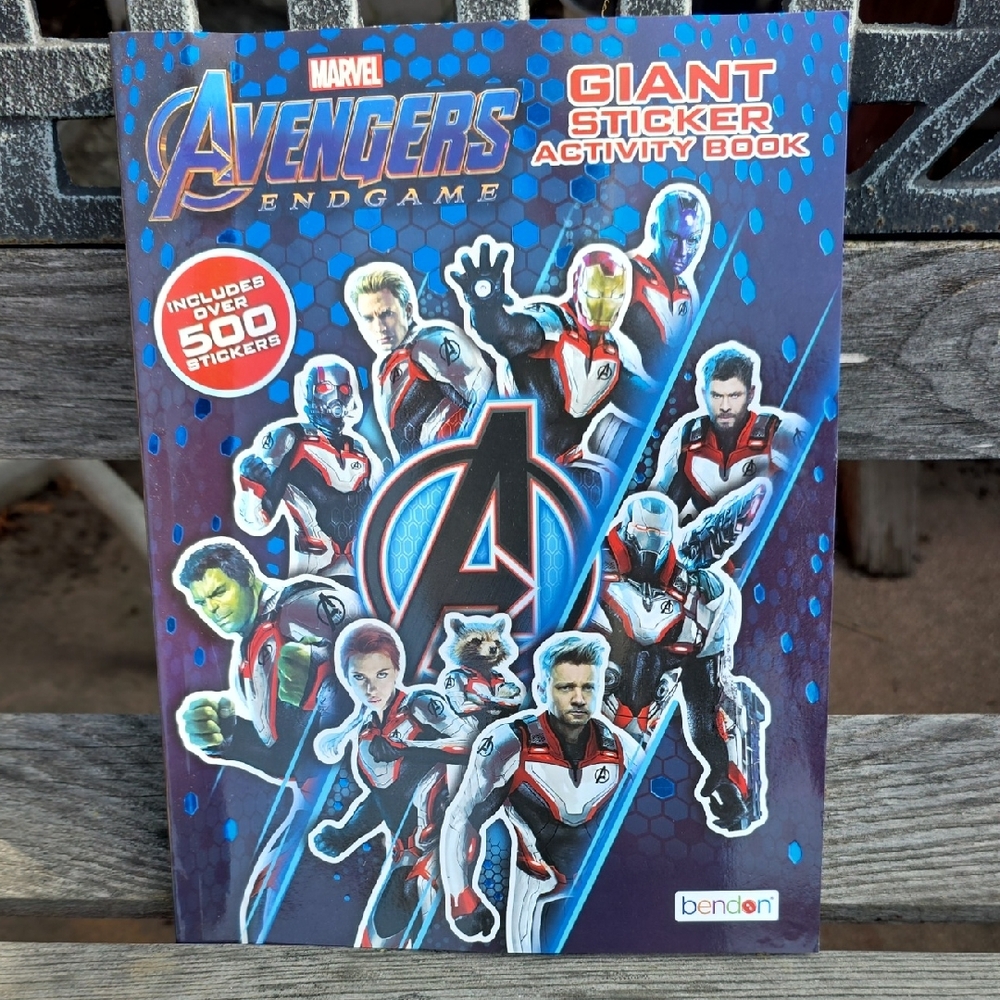Marvel Avengers Endgame Sticker Book with Blue and Red Accents